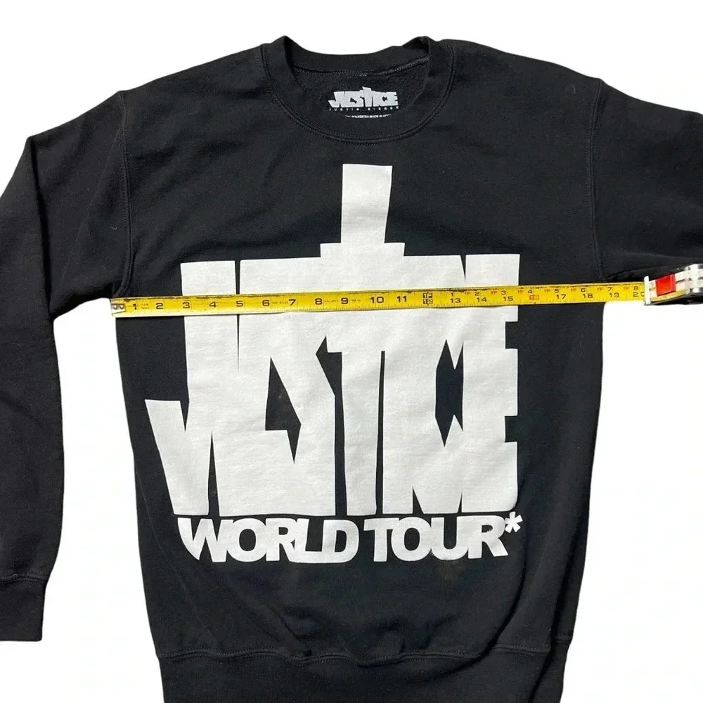 Justin Bieber Sweatshirt Men’s S Black Pullover Crew Neck Sweater Justice Tour